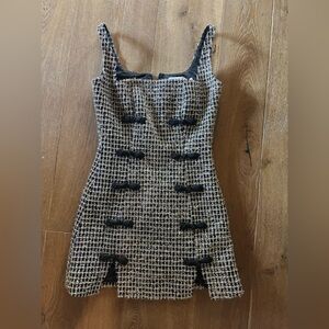 Elegant Black and gold Tweed Dress